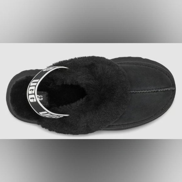 UGG Wmns Funkette Slipper 'Black' Shoes Size 10 Like New - Picture 4 of 10